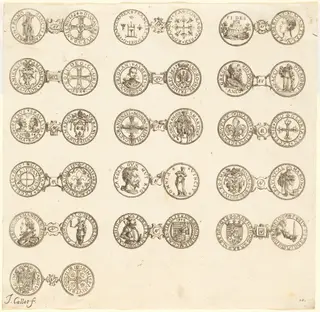 Coins [plate 10], by Jacques Callot, ink, 1630