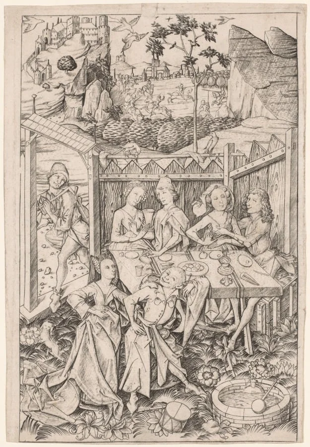 The Garden of Love (Large Plate), detail