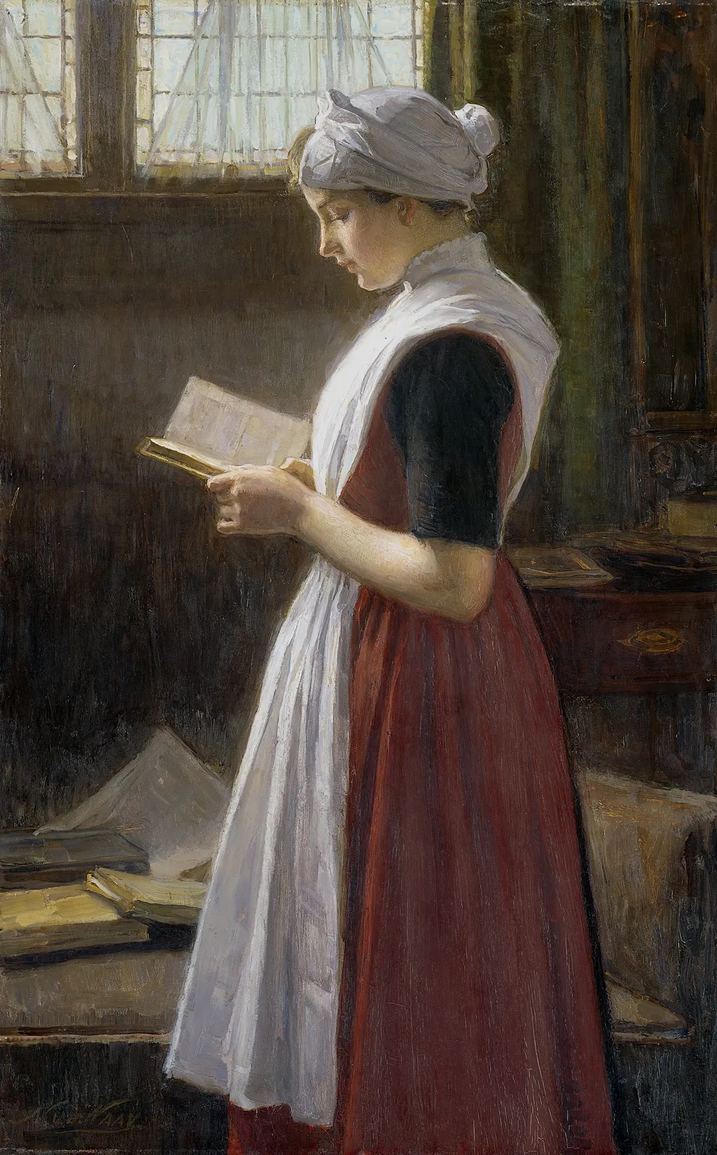 Amsterdam Orphan Girl, by Nicolaas van der Waay, oil, 1900