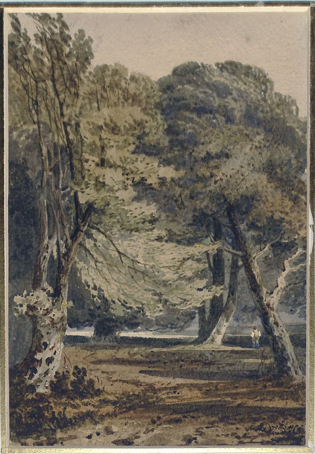 Woodland scene, by Samuel Prout, watercolor, 1800