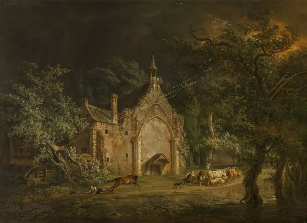 Lightning, by Henri van Assche, oil, 1806