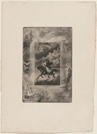 Ryno et Hermangarde, by Félix-Hilaire Buhot, ink, 1874