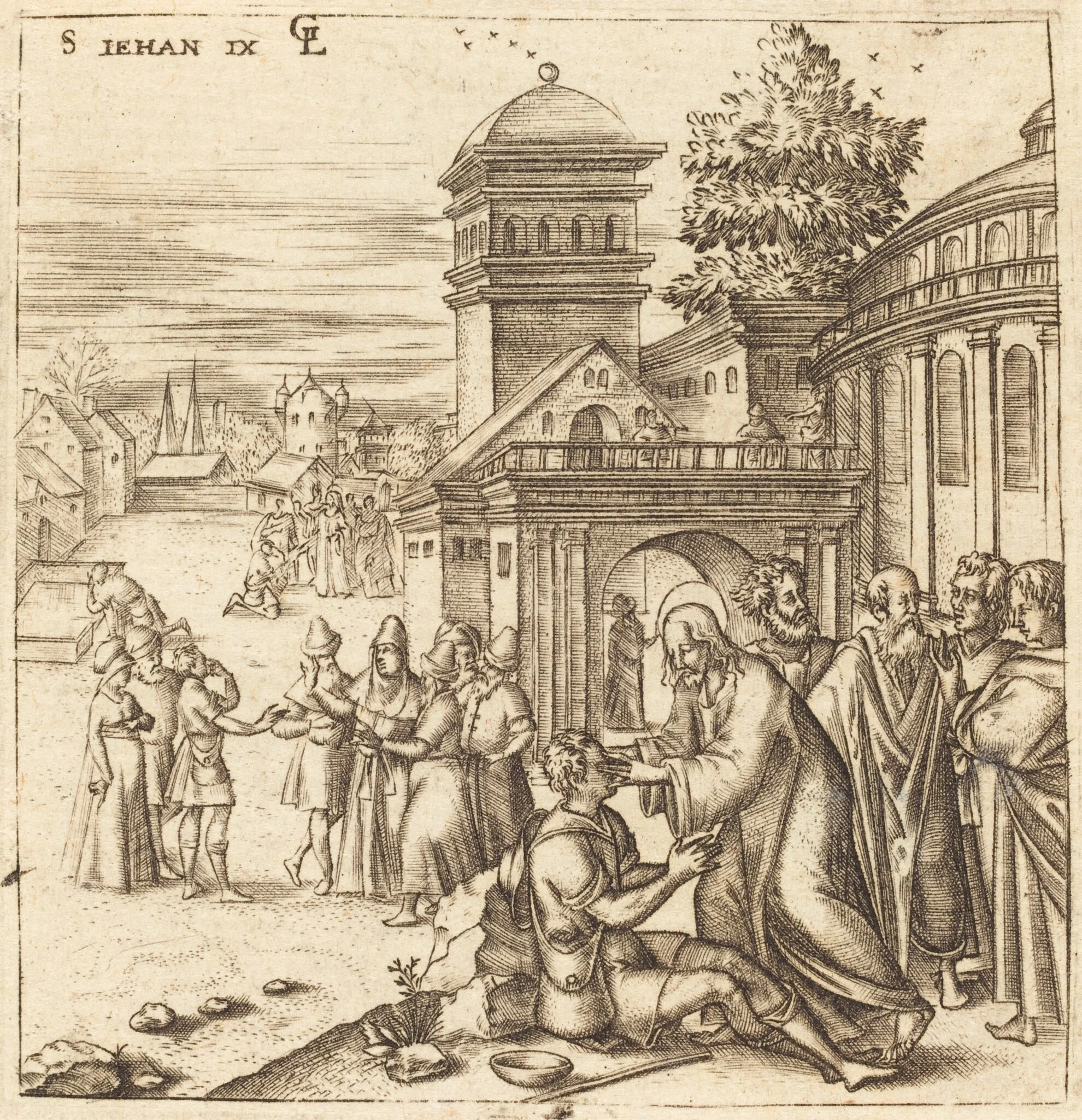 A Man Born Blind Receives Sight, detail