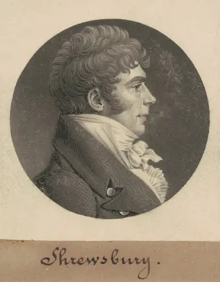 Shrewsbury, by Charles B. J. Févret de Saint-Mémin, ink, 1809