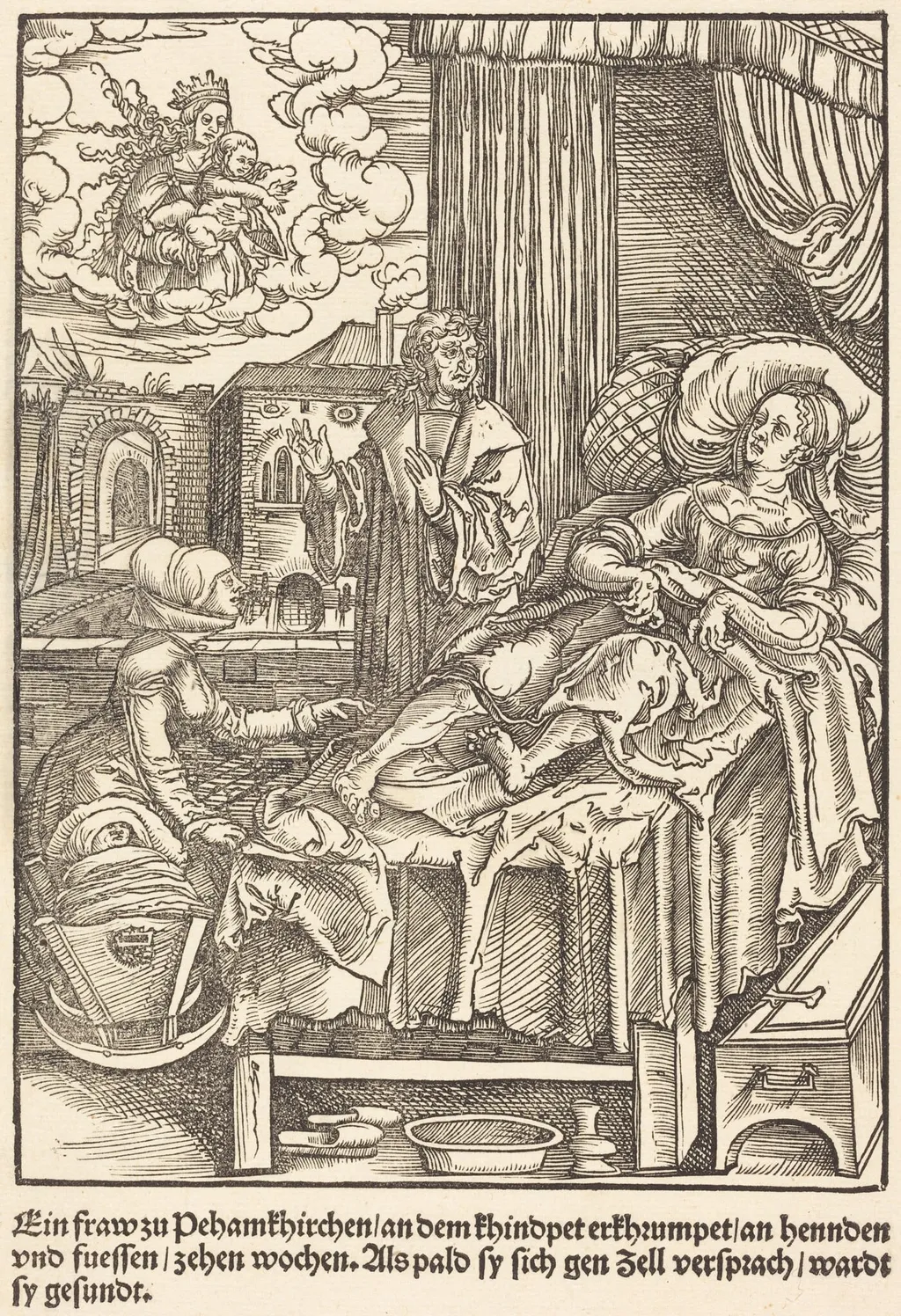 Ein fraw zu Peham Kirchen ..., by Master of the Miracles of Mariazell, ink, 1503