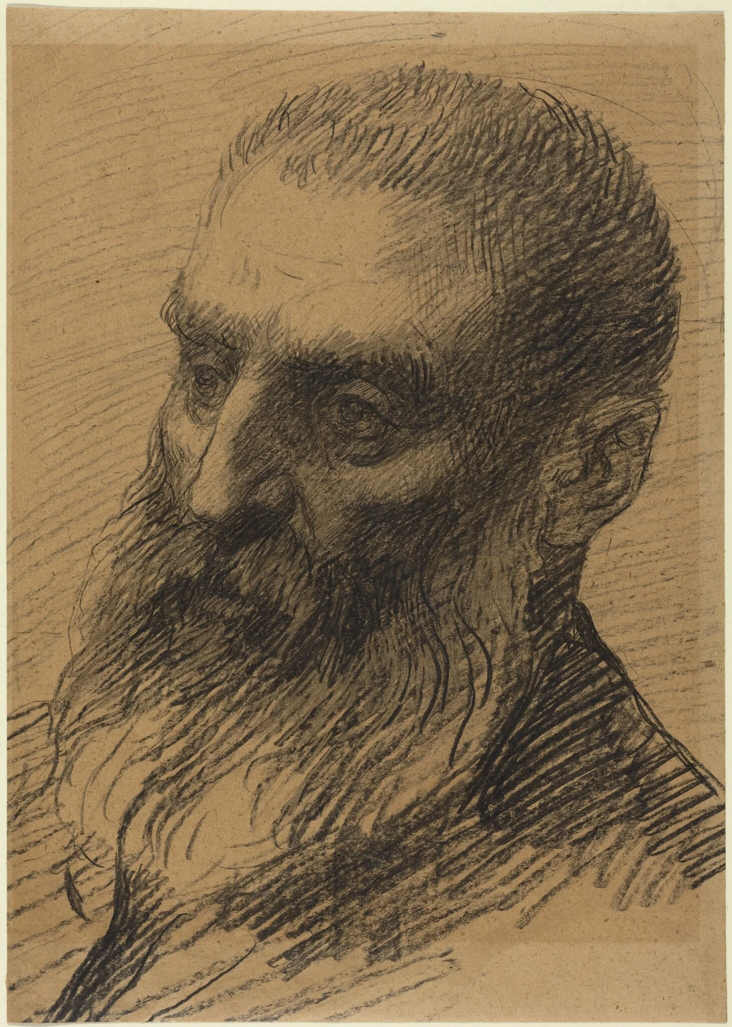 Head of a Man Facing Left, detail
