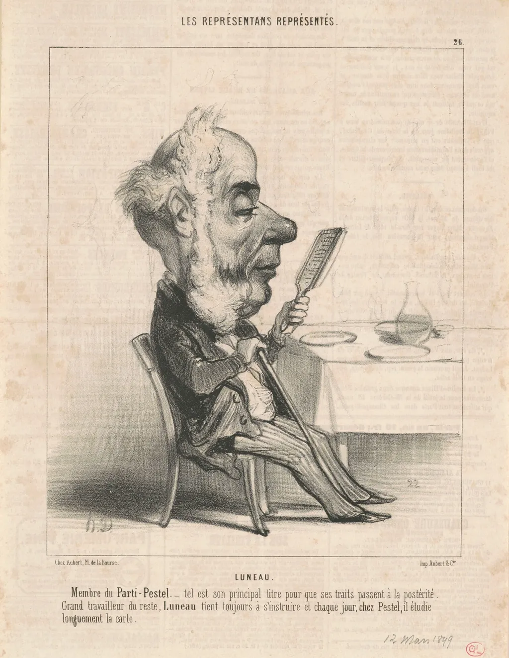 Luneau, by Honoré Daumier, ink, 1849