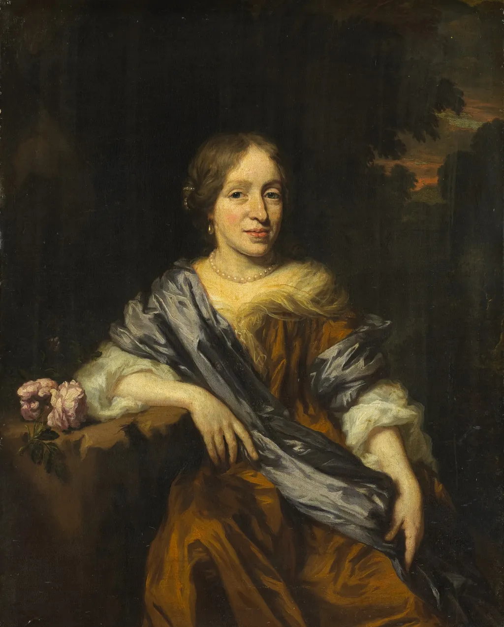 Portrait of Catharina Pottey (1641-1718), sister of Willem and Sara Pottey, by Nicolaes Maes, oil