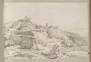 A Chinese tomb on a hillside, Macau, by George Chinnery, 19