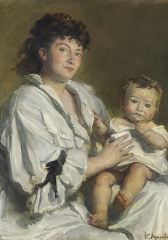 Madame Louis Claes et sa fille, detail