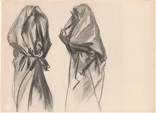 Bedouin Women, by John Singer Sargent, charcoal, 1890