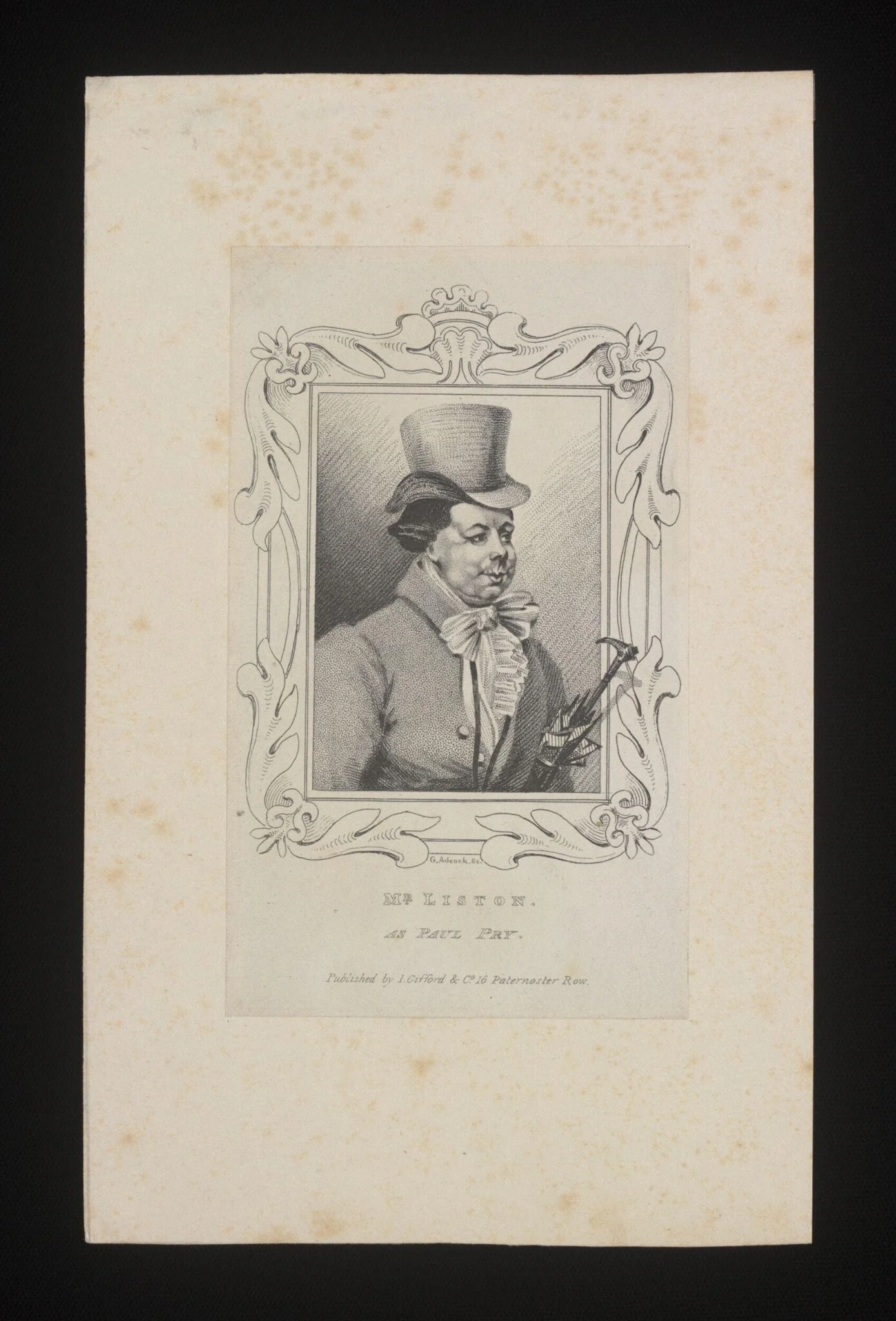 Mr Liston as Paul Pry, detail