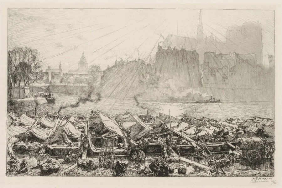 Le Grande Marché aux Pommes, detail