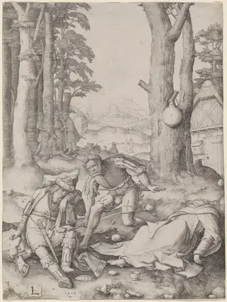 Mahomet and the Monk Sergius, by Lucas van Leyden, ink, 1508
