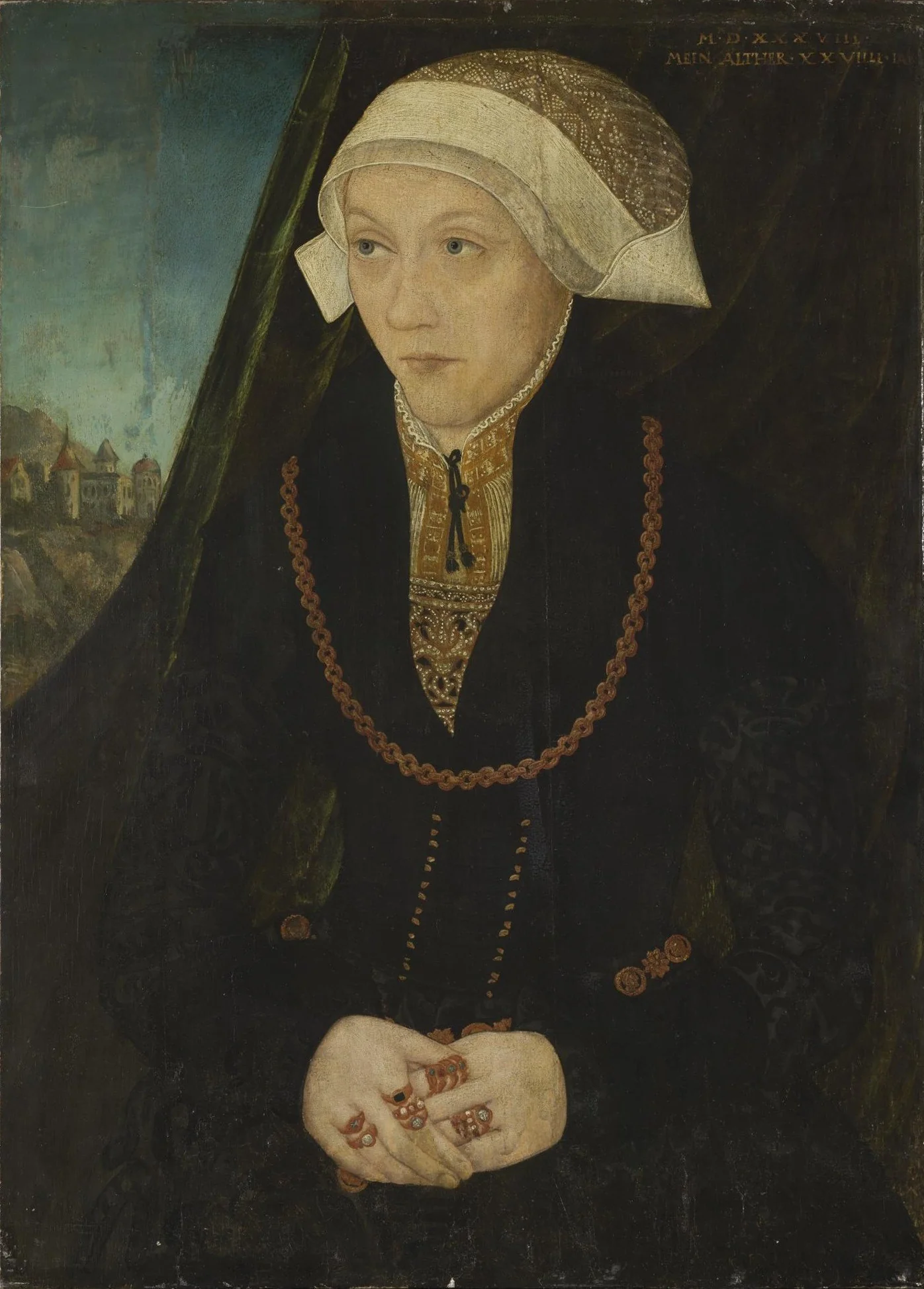 Portrait of a woman, detail