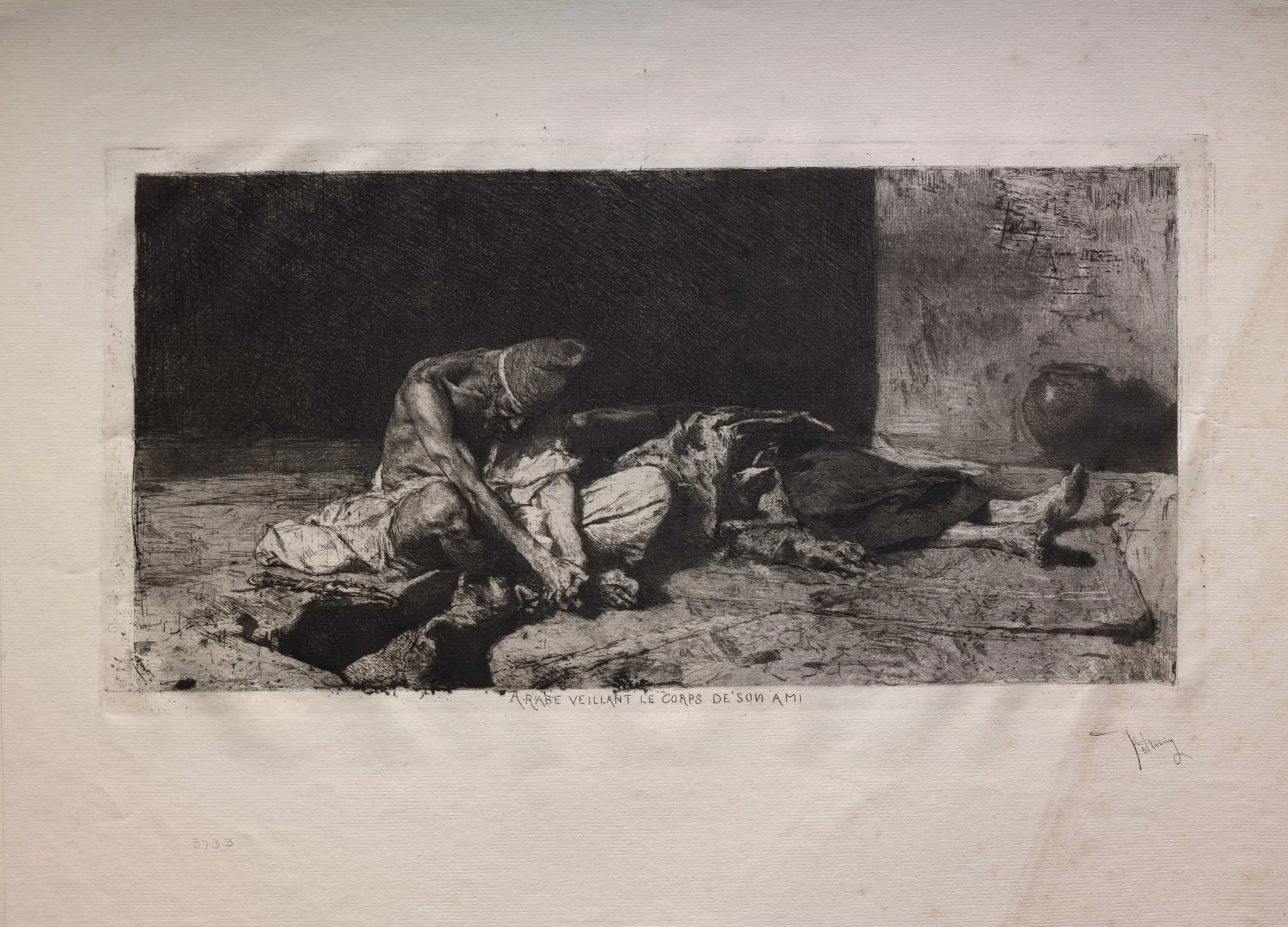 Arab Watching over the Body of His Friend, detail