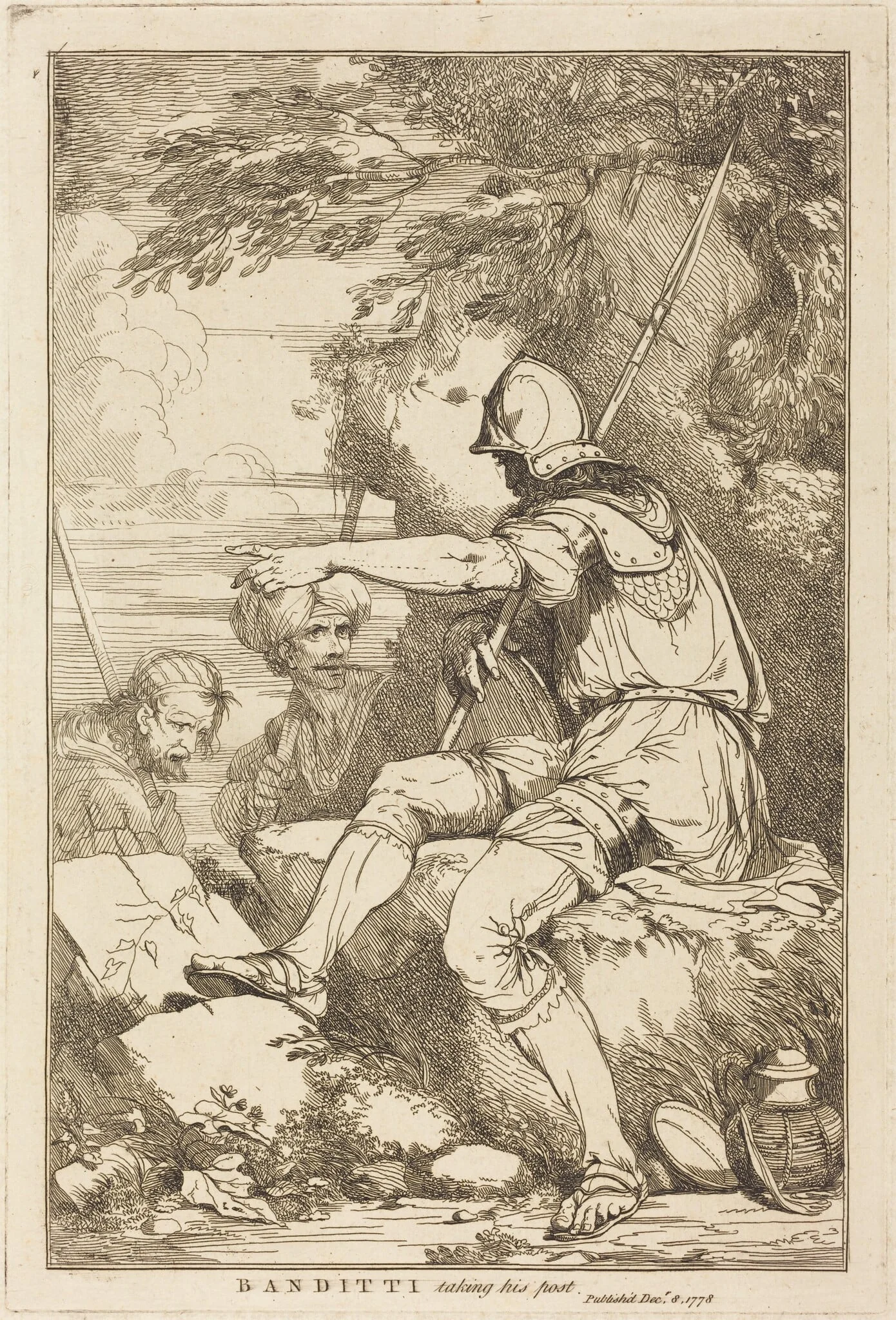 Banditti Taking His Post, detail