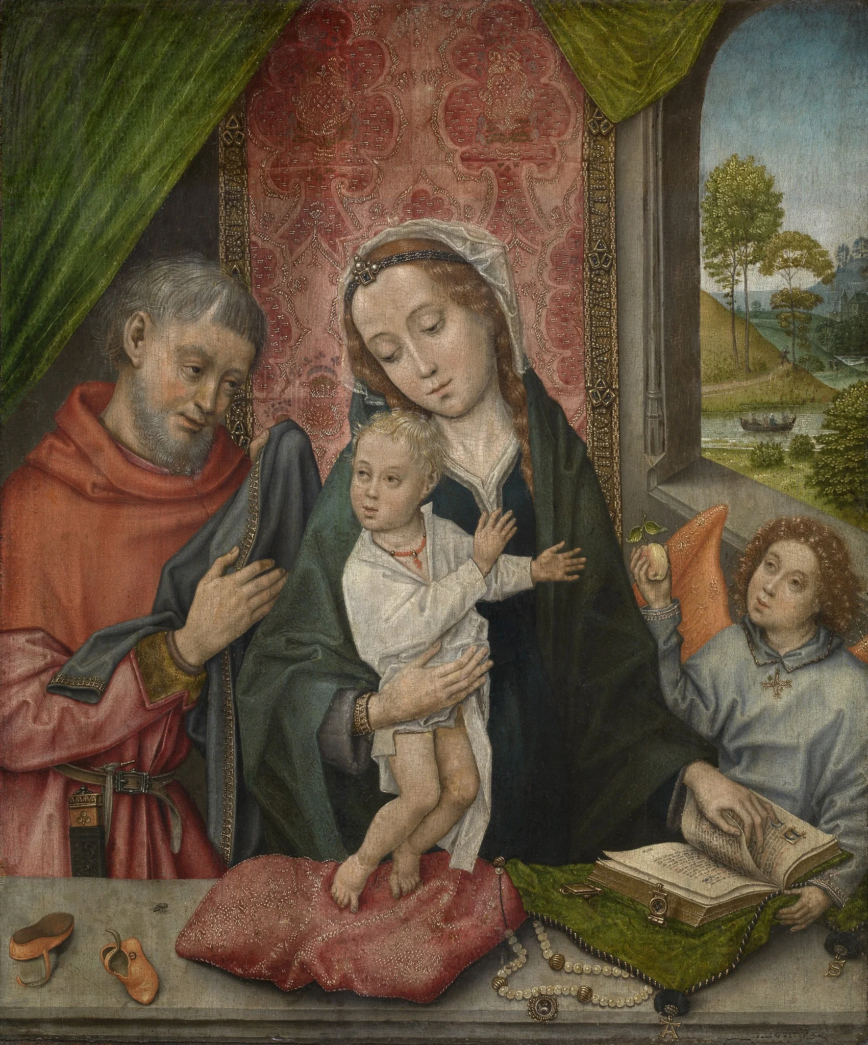 The Holy Family with an Angel, detail