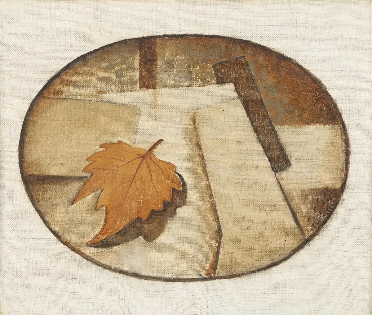 Stillleben mit Herbstblatt, detail