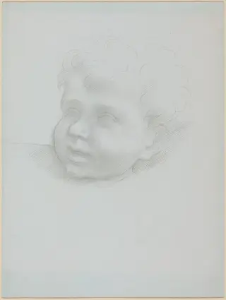 Head of a Child, by Alphonse Legros, gold, 1874