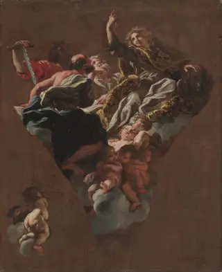 Sketch for "The Four Prophets of Israel" (for Il Gesù, Rome), by Giovanni Battista Gaulli, oil, 1688