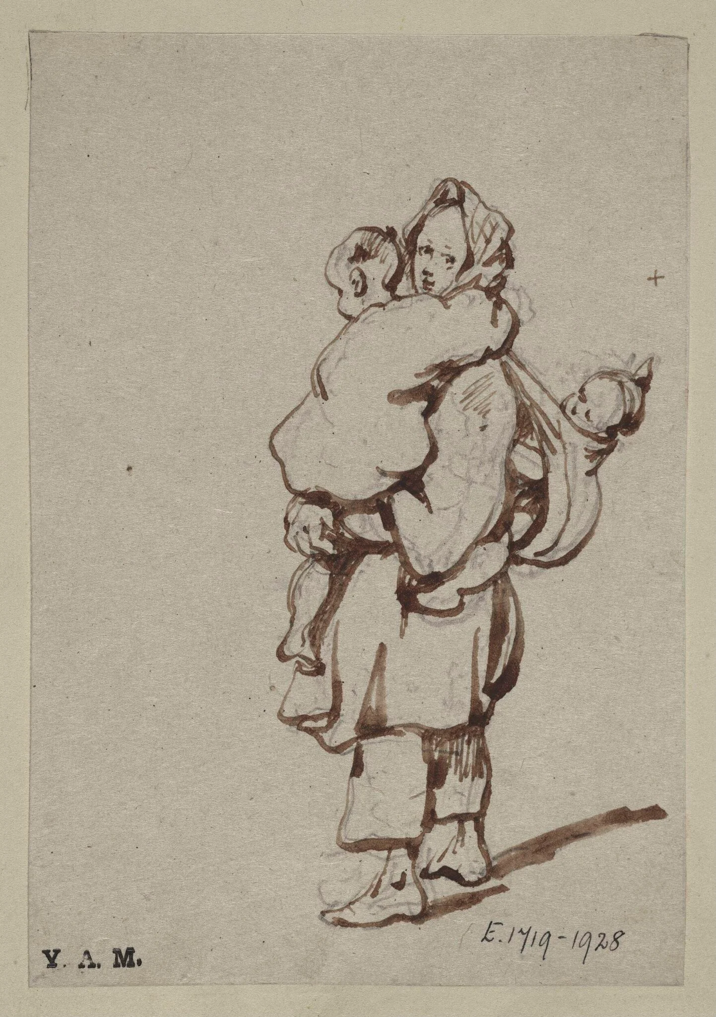 A boatwoman with two children, detail