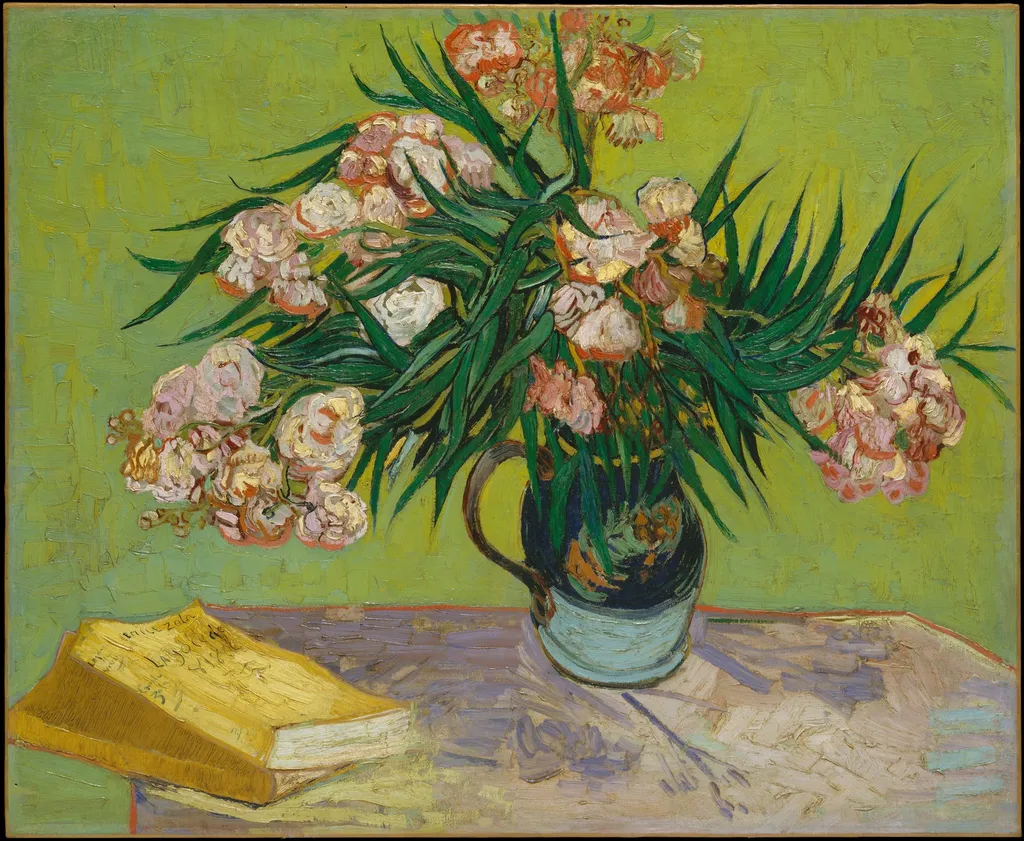 Oleanders, by Vincent van Gogh, oil