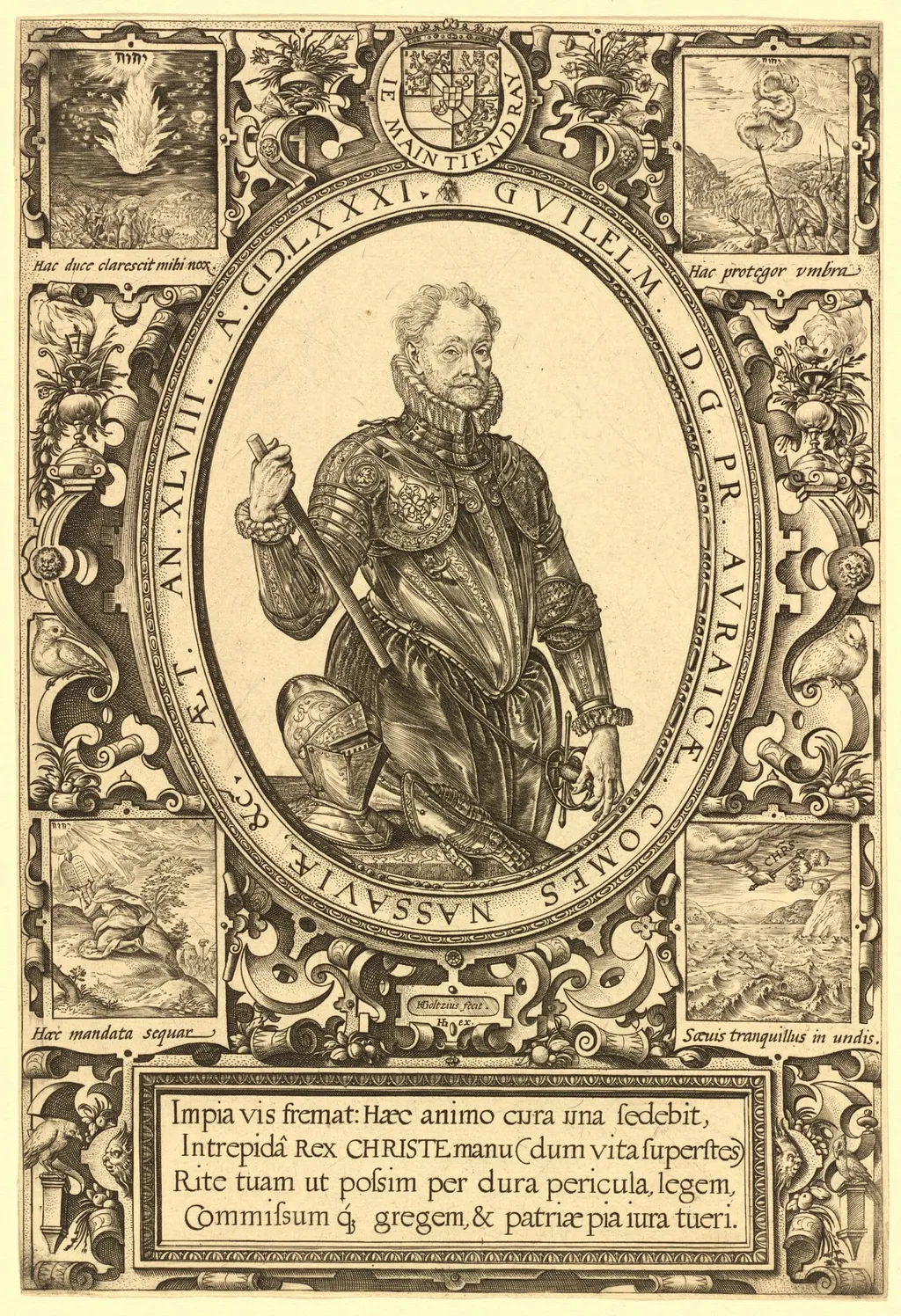William, Count of Nassau, Prince of Orange, by Hendrick Goltzius, ink, 1581