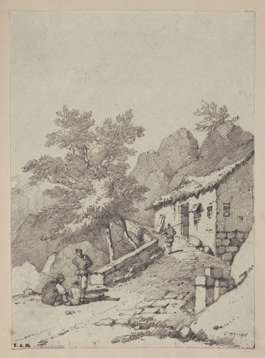 Fiigures on a path leading to a rocky summit, by George Chinnery, 8