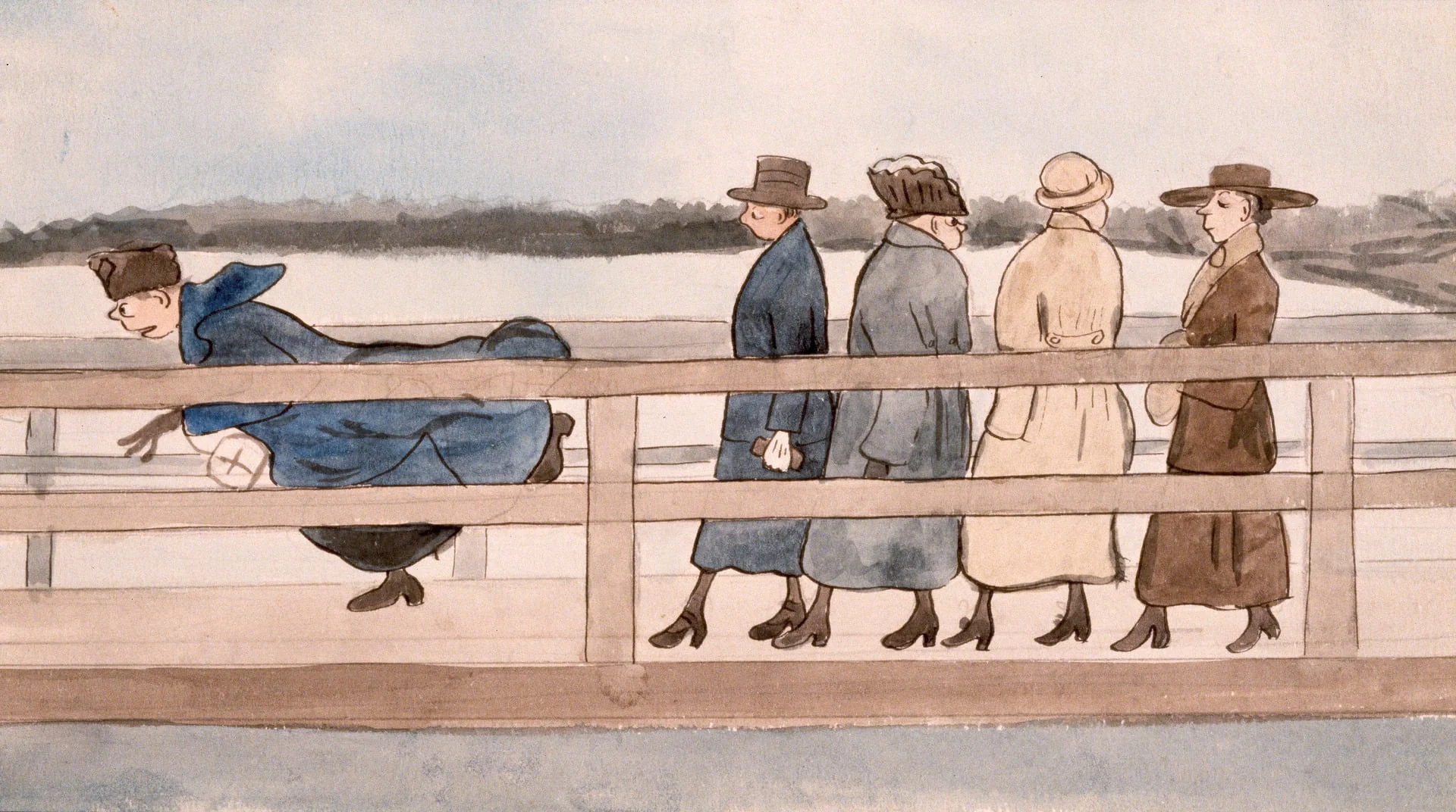Ompeluseuran kävelyretki Munkkiniemeen, detail