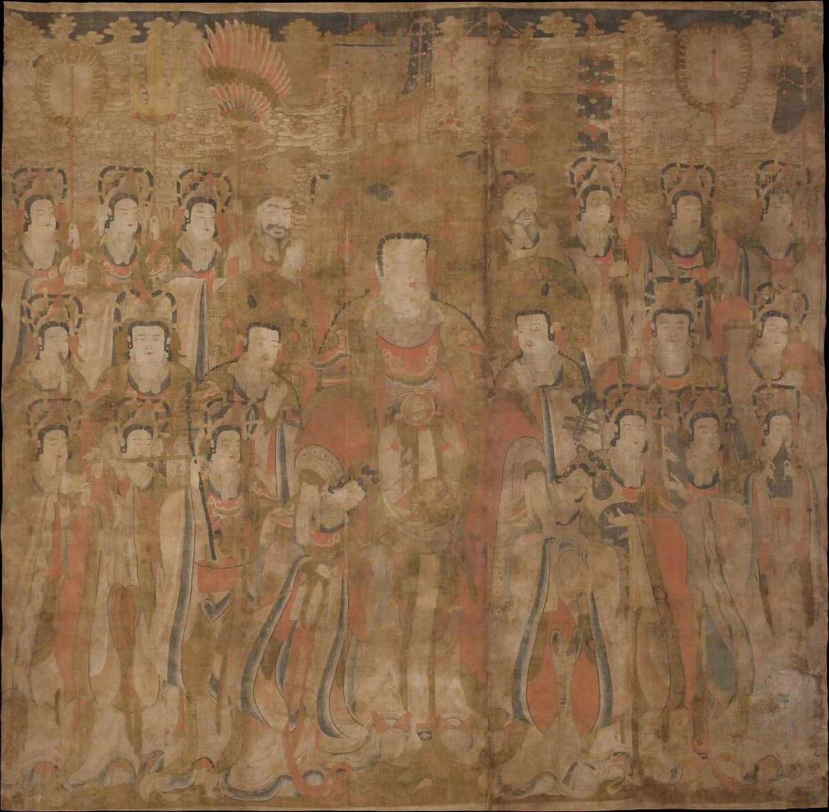 작자미상 범천왕을 중심으로 한 신중도 조선|作者未詳 神衆圖 朝鮮|Brahma with Attendants and Musicians, detail