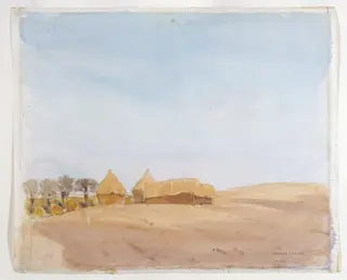 Glowing Evening, by Norman Garstin, watercolor, 1875