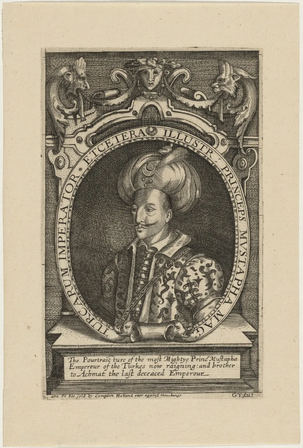 Mustapha III, Sultan of Turkey, by George Yeates, ink, 1664