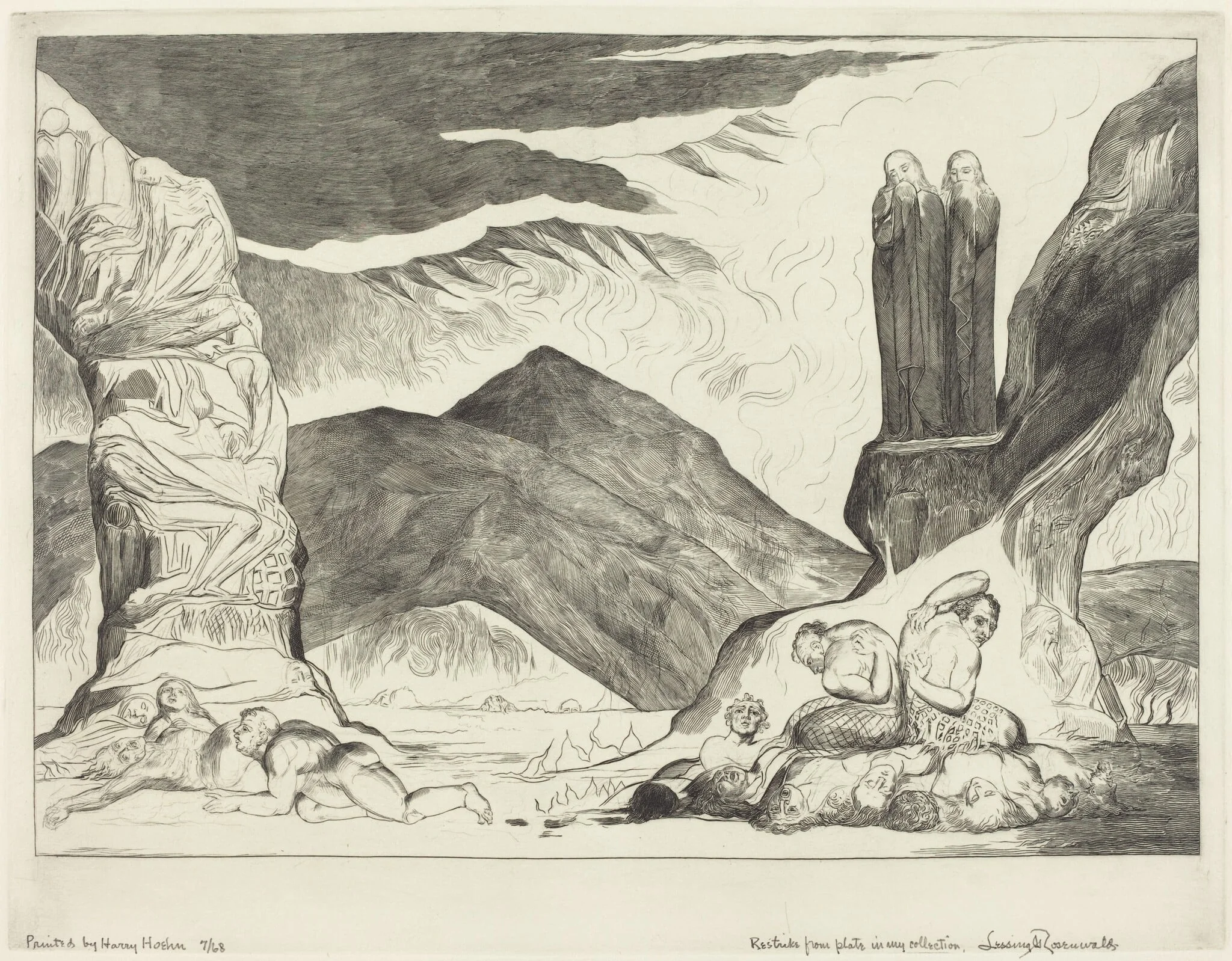 The Circle of the Falsifiers; Dante and Virgil Covering their Noses because of the stench, detail