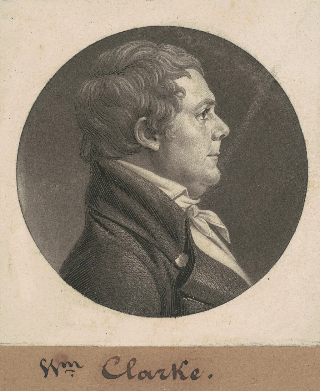 William Clark, by Charles B. J. Févret de Saint-Mémin, ink, 1807