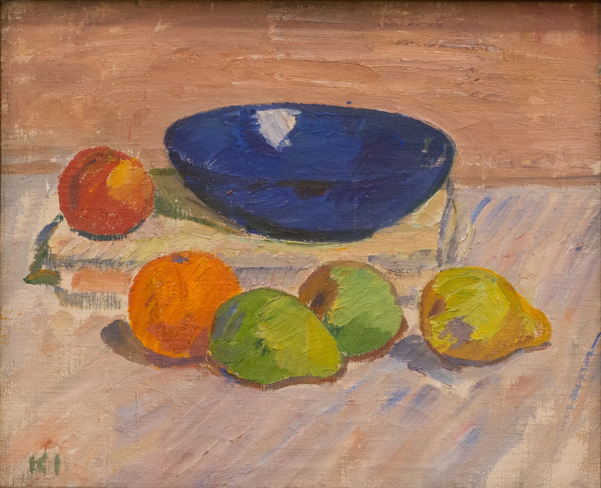 Still Life with Blue Bowl and Fruits, detail