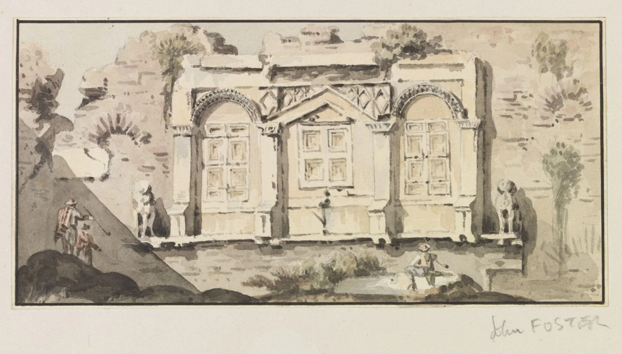 View of the Western facade of the Boukoleon Palace, detail