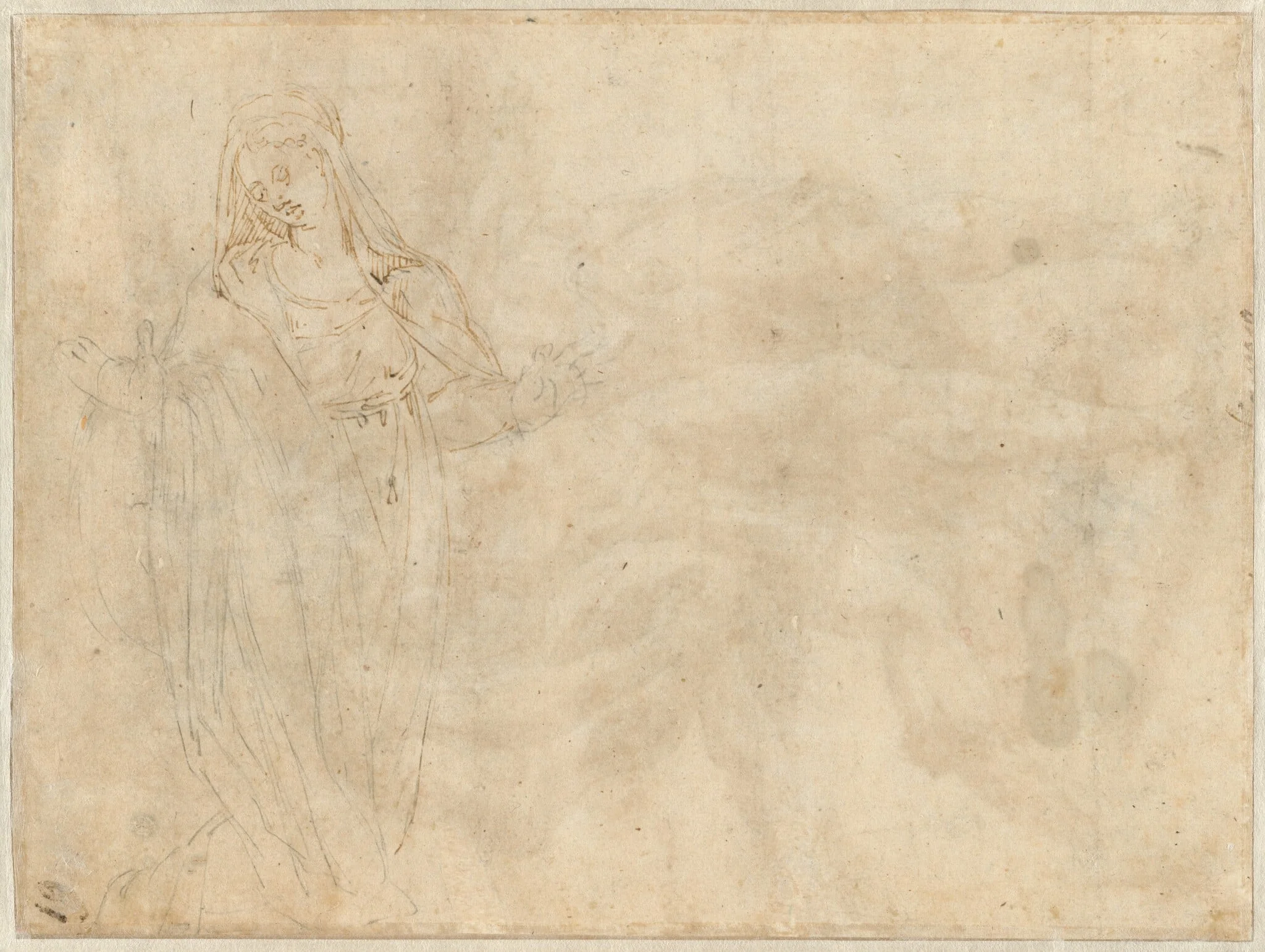 Kneeling Woman [verso], detail