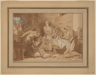 The Adoration of the Shepherds, by Benjamin West, ink, 1805