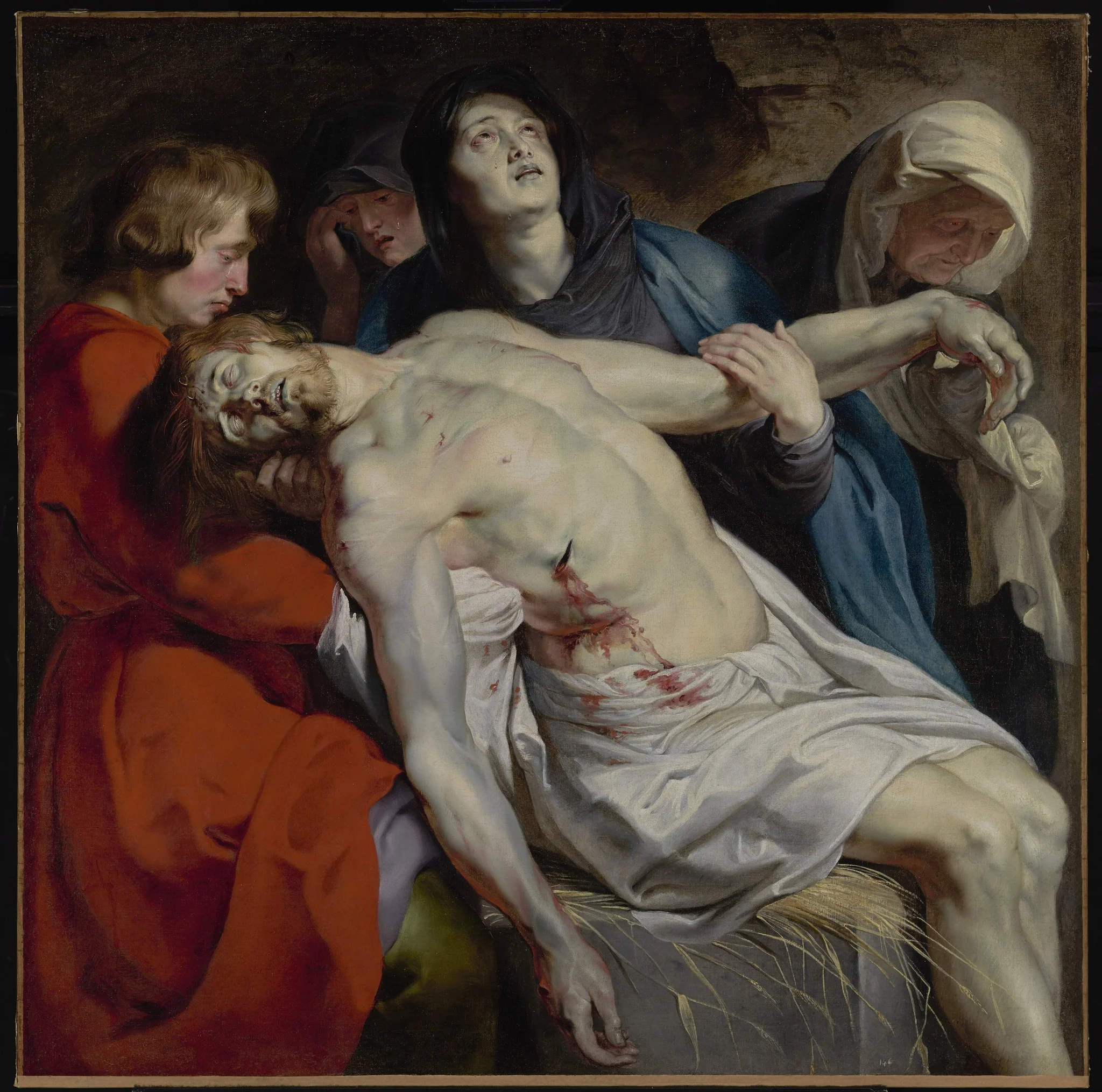 The Entombment, detail