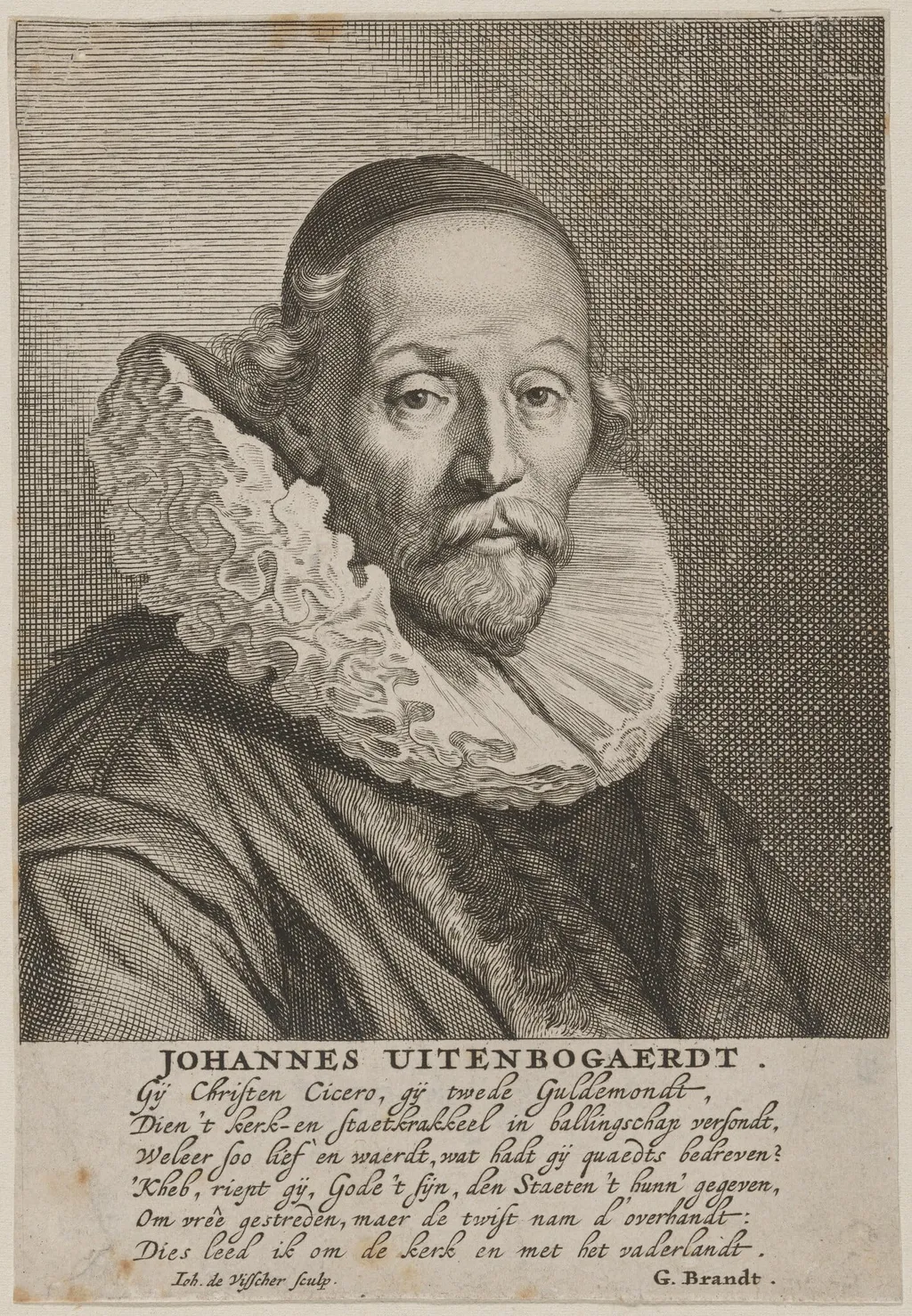 Johannes Uytenbogaert, by Hans Vischer, ink, 1520