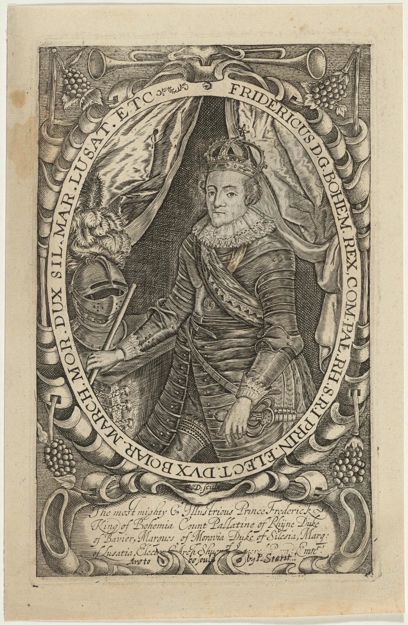 Fredericus D.G. Bohem. Rex (Frederick V, Kingof Bohemia), detail