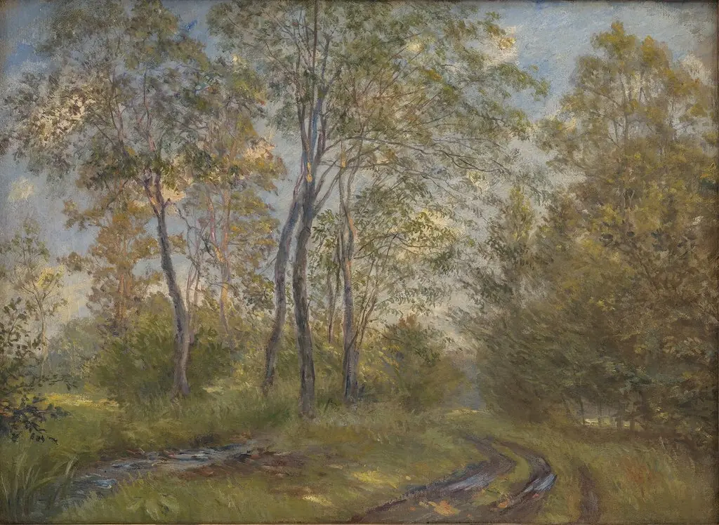 A River near Meilgård Manor, Jutland, by Theodor Philipsen, oil, 1898