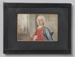 Portret van een zeeofficier, by Joseph Marinkelle, watercolor, 1759