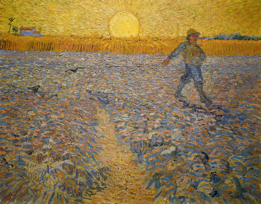 The Sower (Sower at Sunset), by Vincent van Gogh, oil, 1888