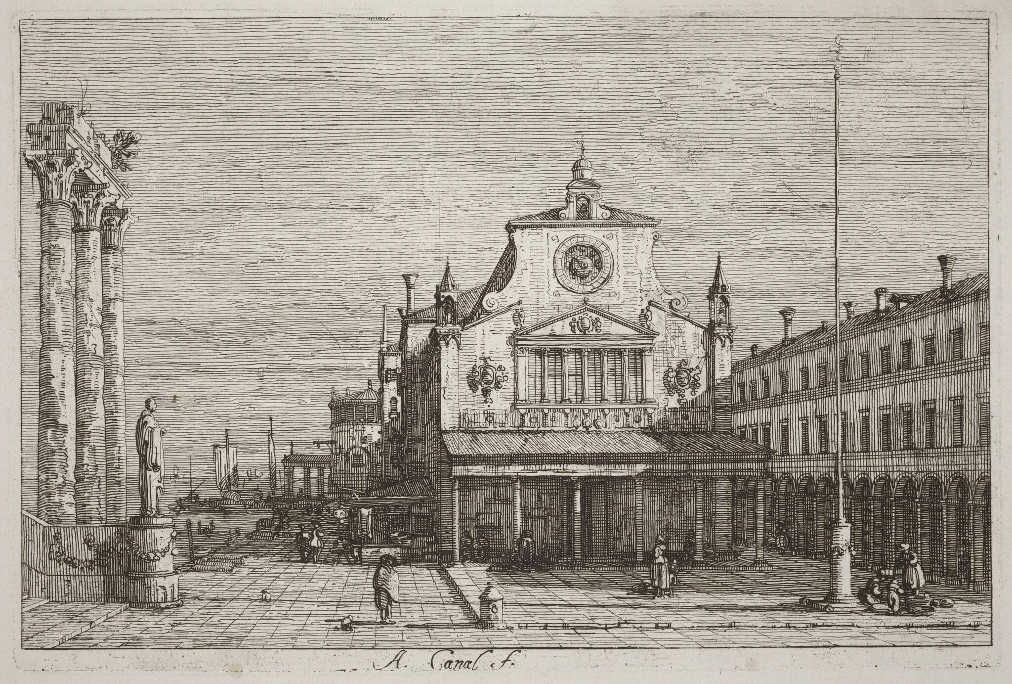 Imaginary View of S. Giacomo di Rialto [upper right], detail