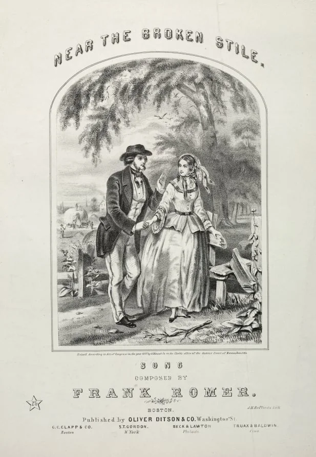 Near the Broken Stile - Sheet Music Cover, detail