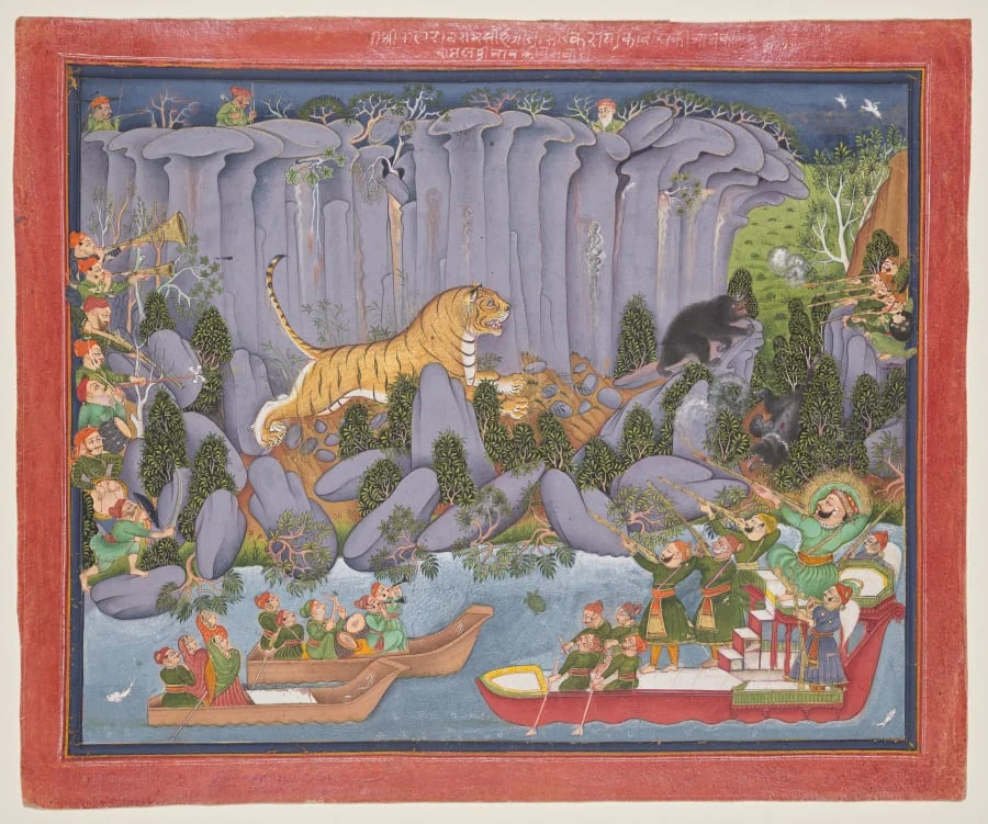 Tiger Hunt of Ram Singh II, detail
