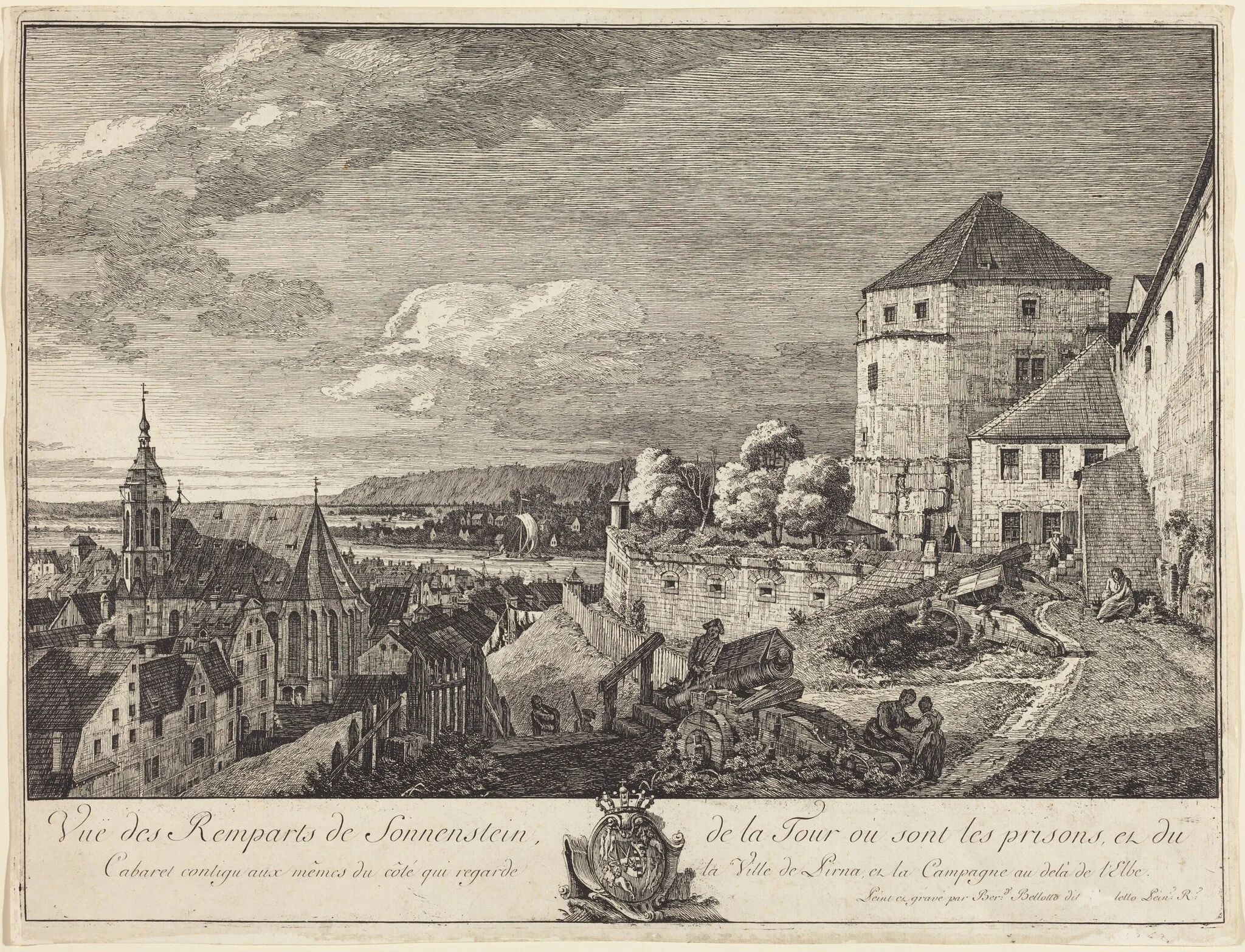 Vue des Remparts de Sonnenstein (View of the Ramparts of Sonnenstein), detail