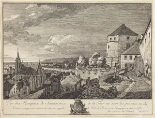 Vue des Remparts de Sonnenstein (View of the Ramparts of Sonnenstein), by Bernardo Bellotto, ink, 1751
